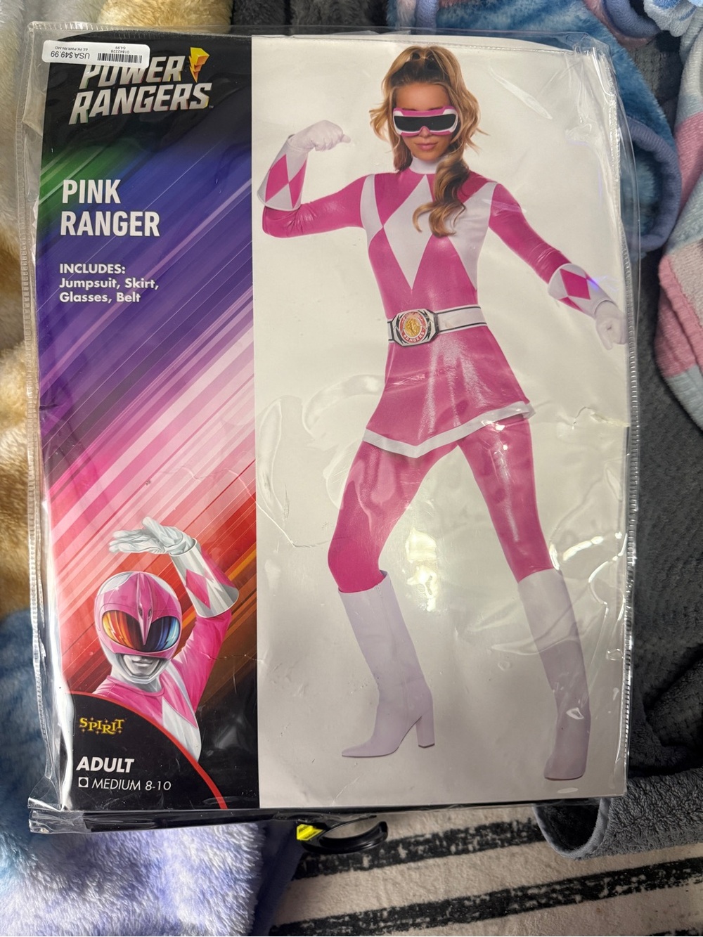 Spirit Halloween mighty morphin Pink Power Ranger Costume Medium NWT - Picture 5 of 6